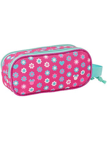 Trousse double compartiment 3D motif floral Minnie