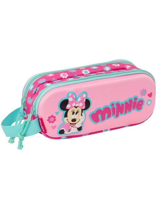 Trousse double compartiment 3D motif floral Minnie - Kiabi