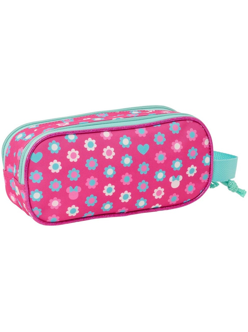 Trousse double compartiment 3D motif floral Minnie Rose - Kiabi