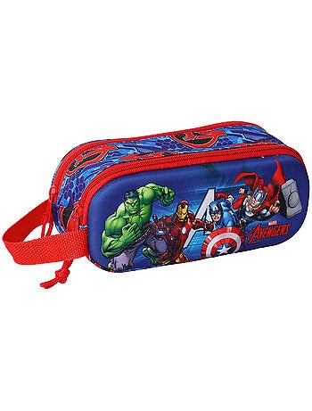 Trousse double compartiment 3D tissu imprimé Avengers