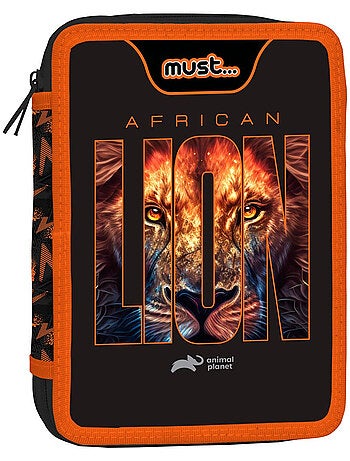 Trousse double compartiment en tissu imprimé Animal Planet