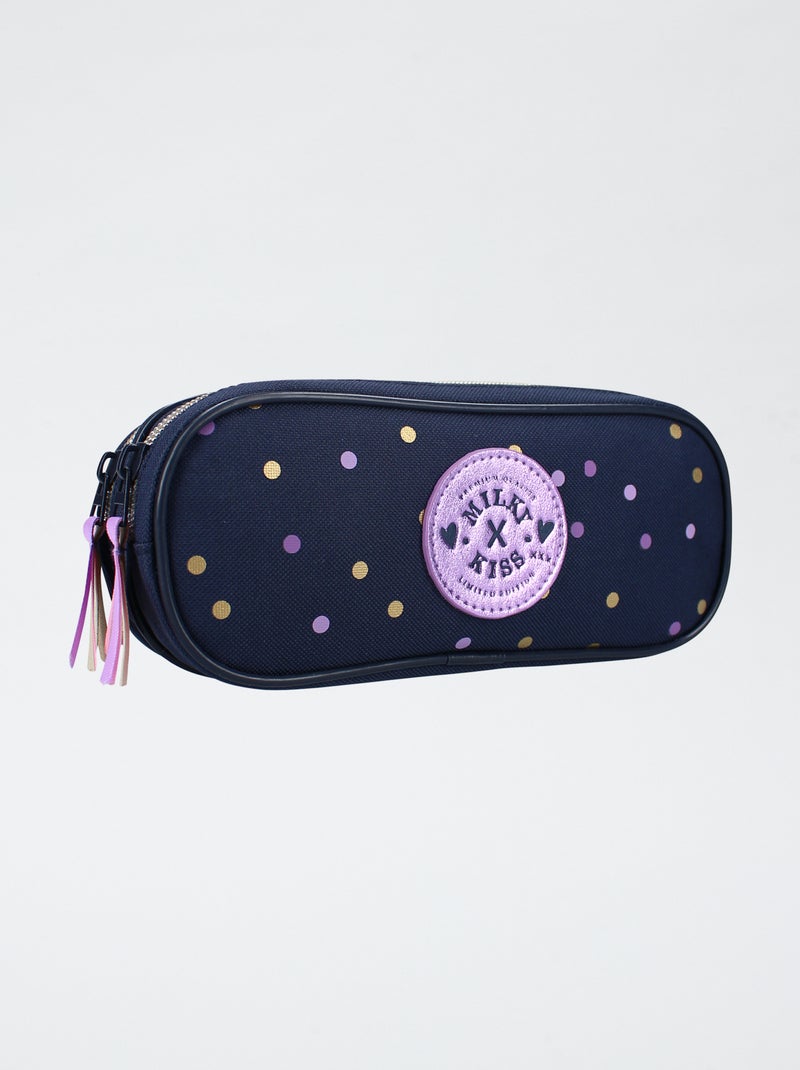 Trousse double compartiment fantaisie Bleu - Kiabi