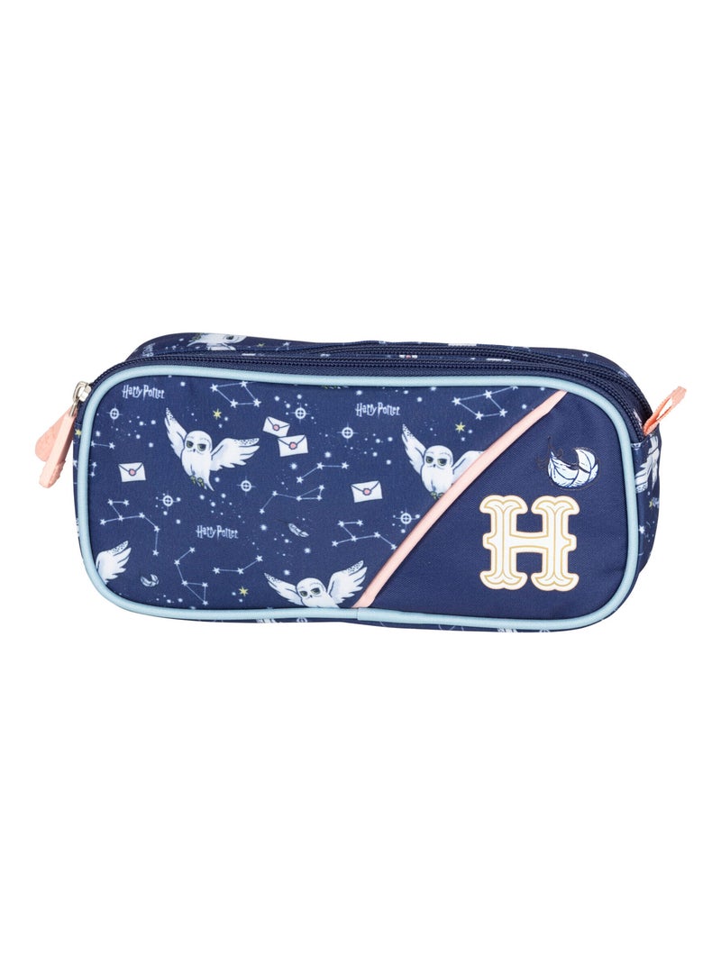 Trousse double compartiment HARRY POTTER HEDWIG Bleu gris - Kiabi
