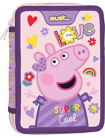 Trousse double compartiment imprimé tissu Peppa Pig Super Cool