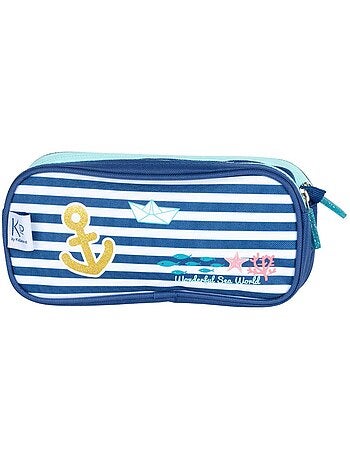 Trousse double compartiment rectangulaire 'KIP Sea' 22 cm – KID'ABORD