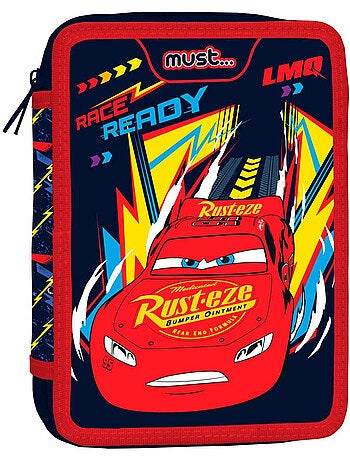 Trousse double compartiment remplie motif Cars en polyester Cars