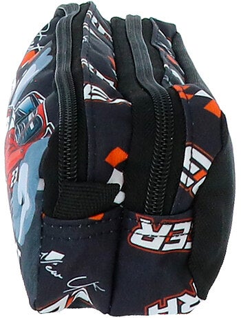 Trousse double compartiment textile imprimée voiture de course CMP