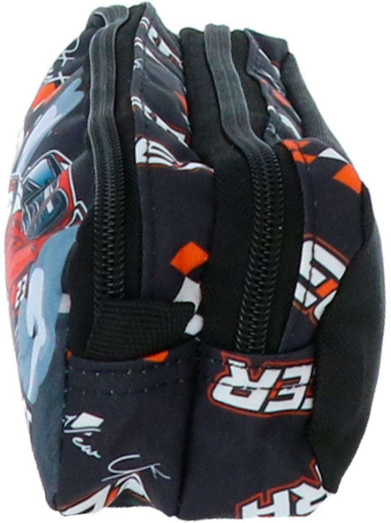 Trousse double compartiment textile imprimée voiture de course CMP Bleu marine - Kiabi