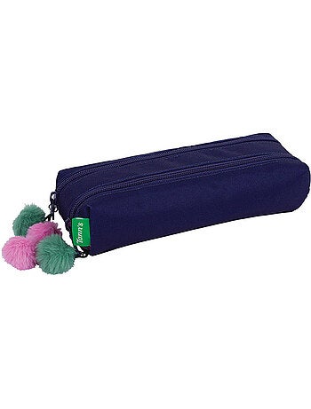 Trousse double compartiment violette 'Soline' – 2 fermetures à glissière Tann