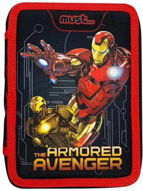 Trousse double remplie en tissu imprimé Iron Man Avengers - Kiabi