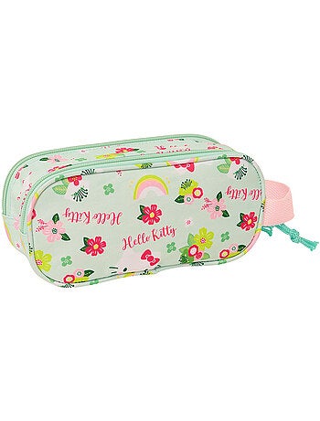 Trousse double zip motif 3D floral Hello Kitty