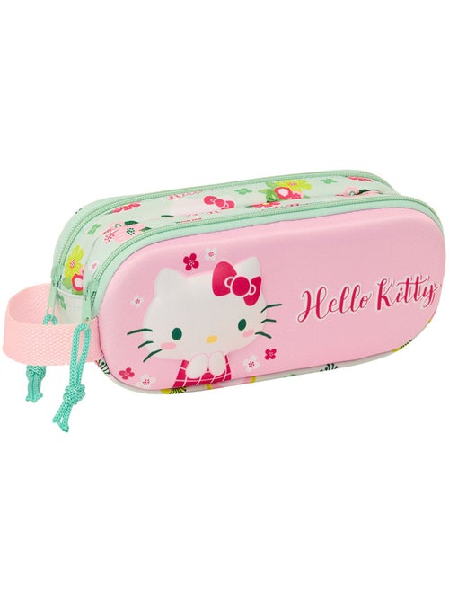 Trousse double zip motif 3D floral Hello Kitty - Kiabi