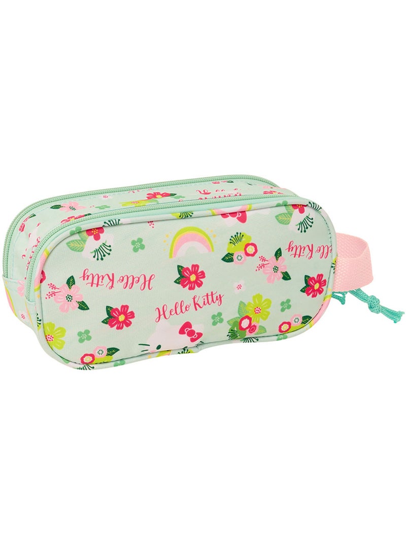 Trousse double zip motif 3D floral Hello Kitty Blanc Rose clair - Kiabi