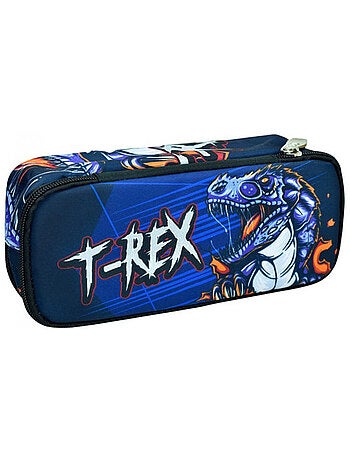 Trousse double zip T‑Rex en tissu BMU