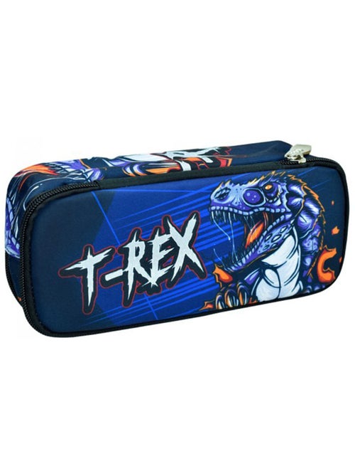 Trousse double zip T‑Rex en tissu BMU - Kiabi