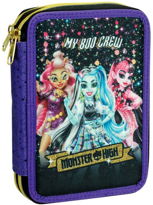 Trousse double zippée en tissu avec set d'écriture Monster High - Kiabi