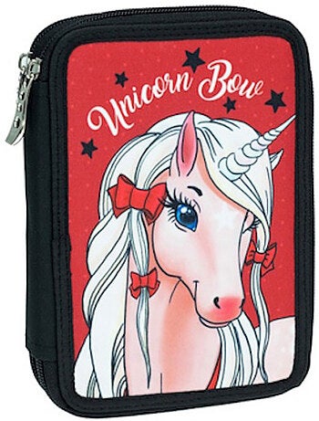 Trousse double zippée motif licorne en tissu Back Me Up