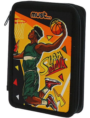 Trousse double zippée rembourrée imprimé basketball MUST SLAM DUNK