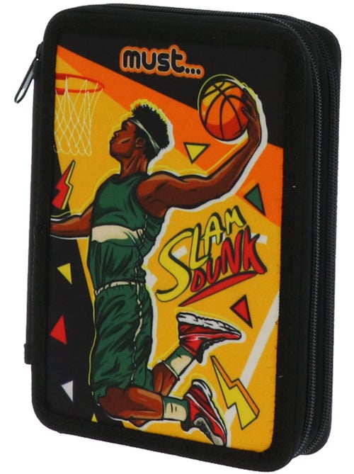 Trousse double zippée rembourrée imprimé basketball MUST SLAM DUNK - Kiabi