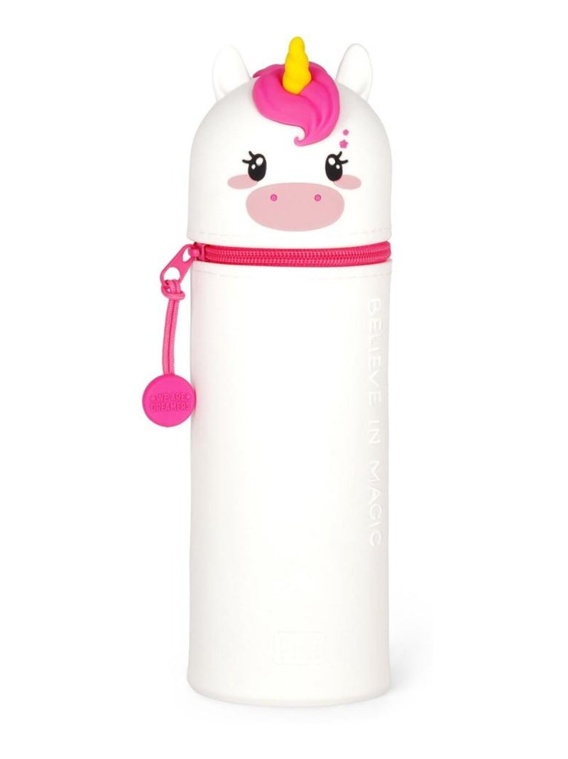 Trousse Ecole 2 en 1 en Silicone Souple - Licorne Rose - Kiabi