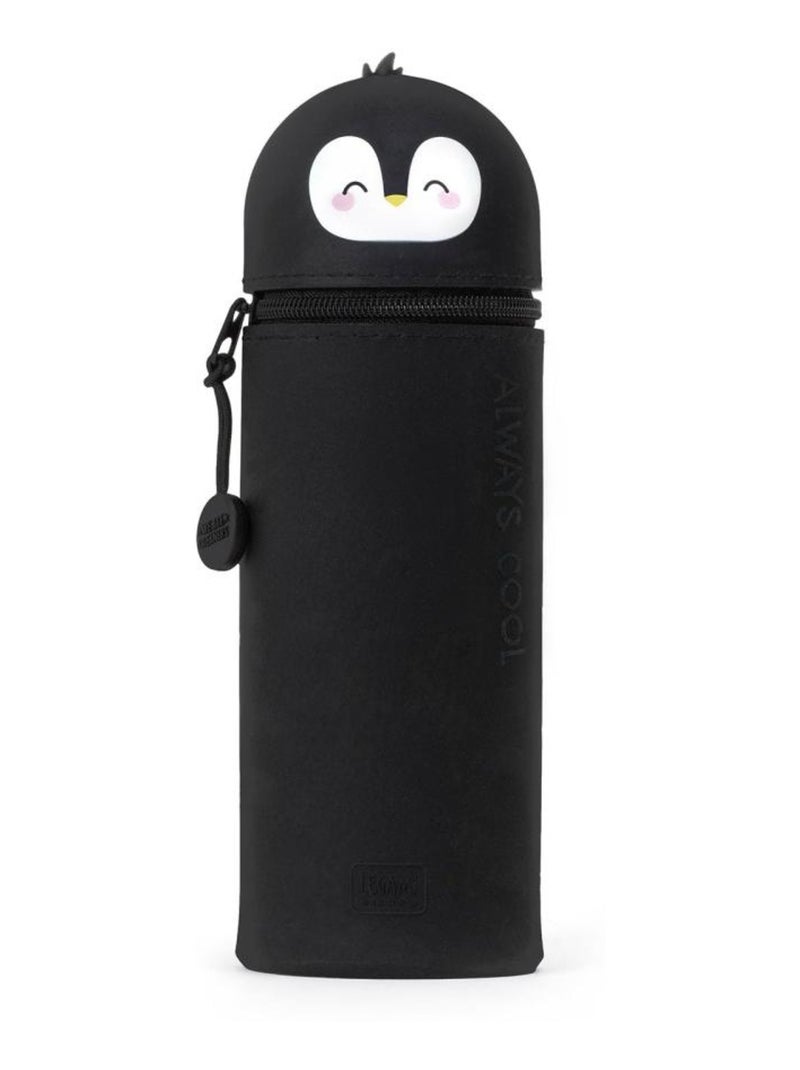 Trousse Ecole 2 en 1 en Silicone Souple - Pinguin Noir - Kiabi