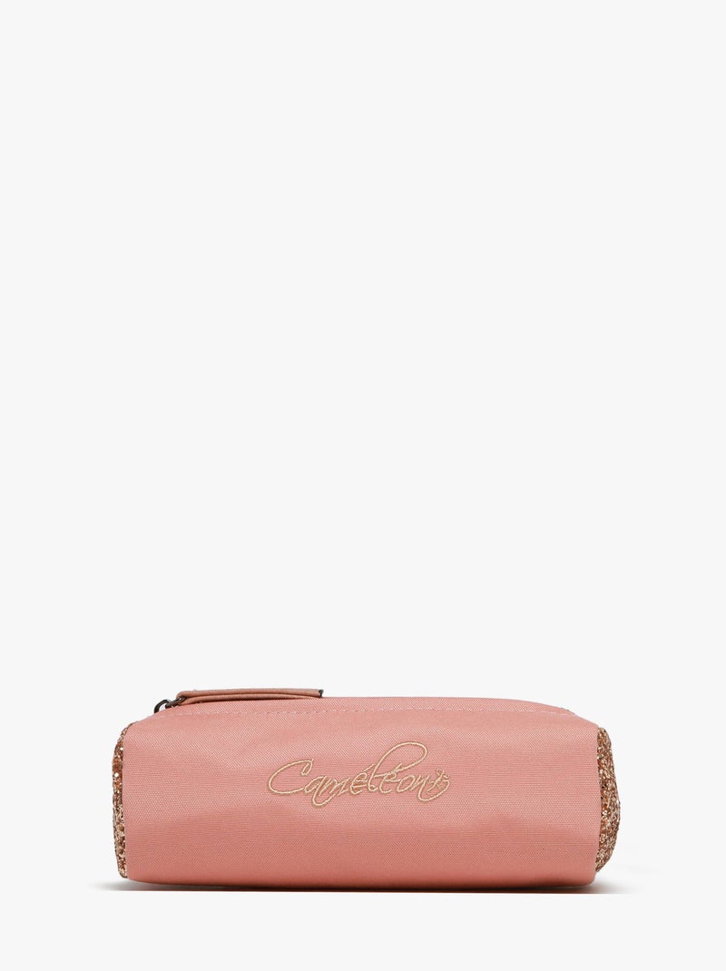 Trousse école 20cm avec 1 compartiment Caméléon Vintage Fantasy Rose bonbon - Kiabi