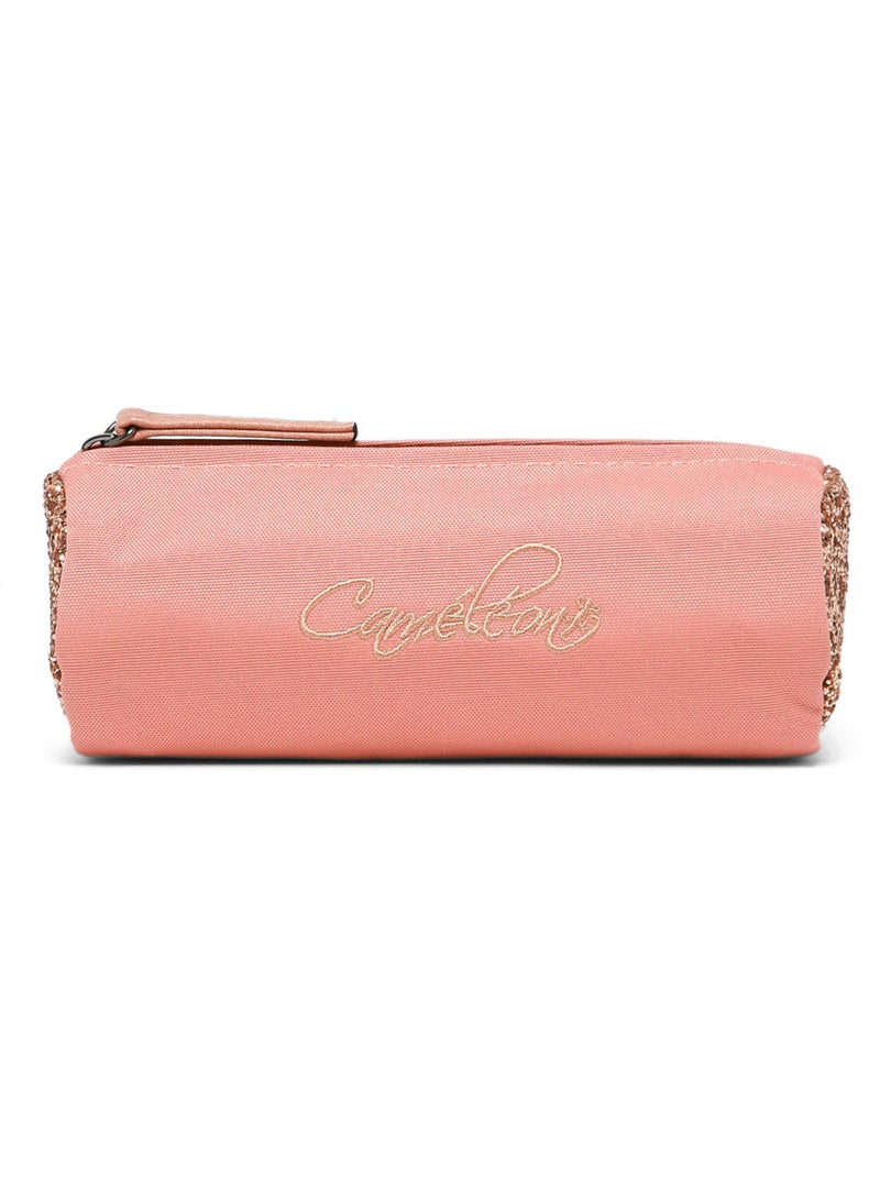 Trousse école 20cm avec 1 compartiment Caméléon Vintage Fantasy Rose bonbon - Kiabi