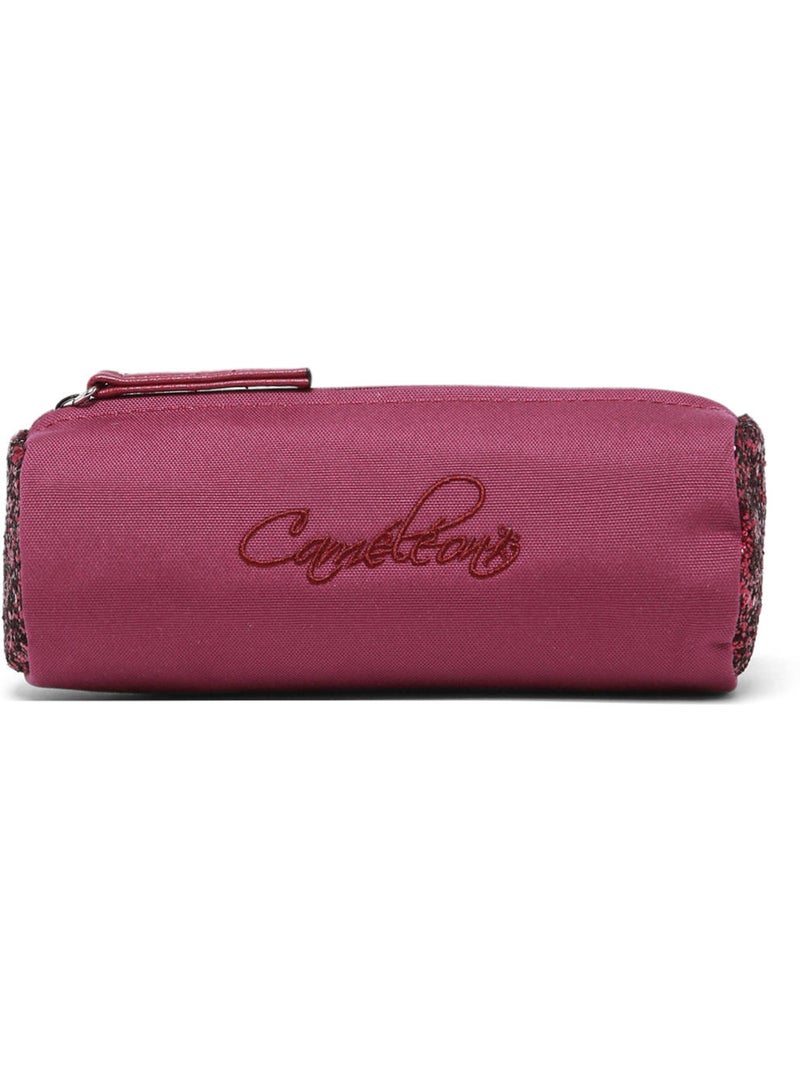 Trousse école 20cm avec 1 compartiment caméléon vintage fantasy Rouge cerise - Kiabi