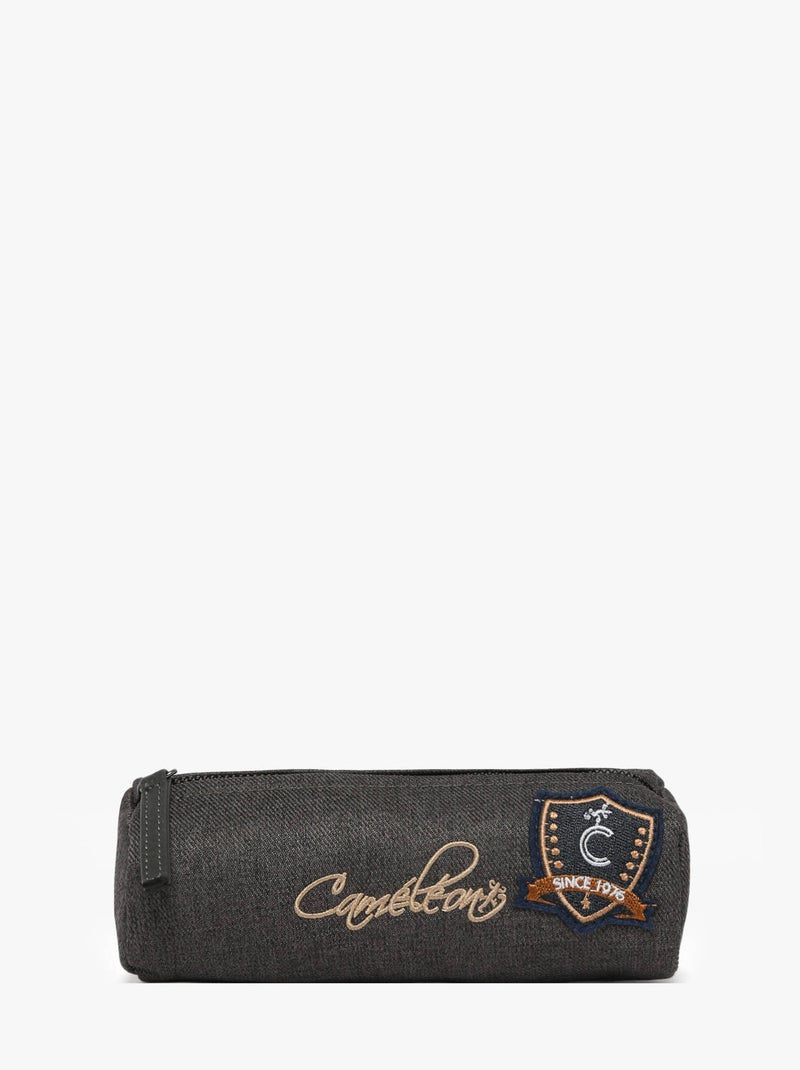 Trousse école 20cm avec 1 compartiment Caméléon Vintage Urban Gris Noir - Kiabi