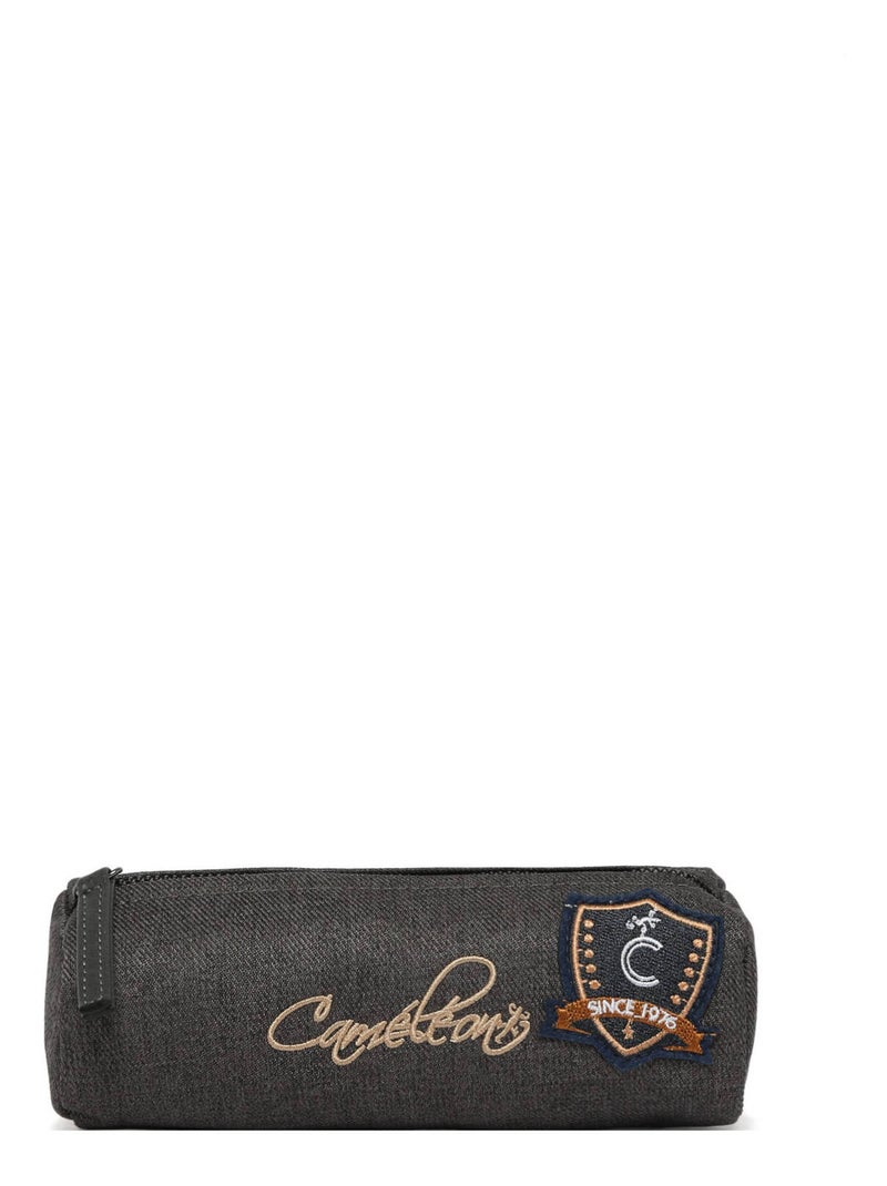 Trousse école 20cm avec 1 compartiment Caméléon Vintage Urban Gris Noir - Kiabi