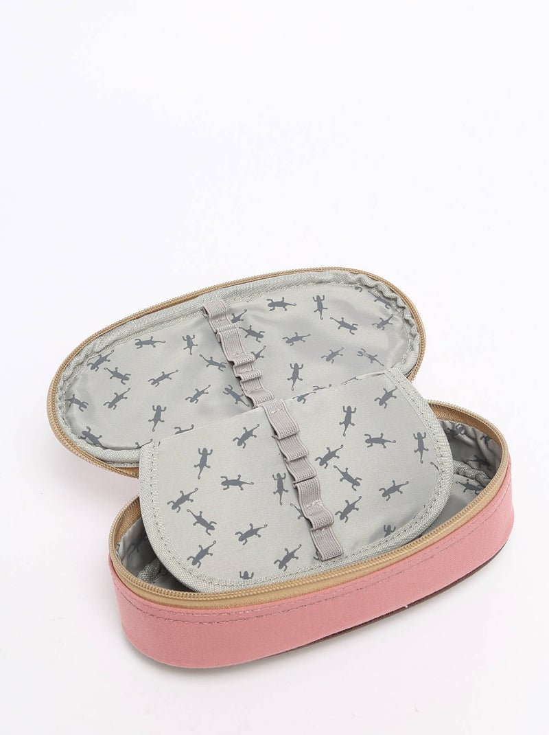 Trousse école 22cm avec 1 compartiment Caméléon Vintage Fantasy Vieux rose - Kiabi