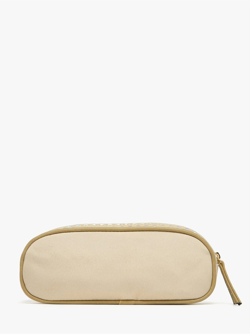 Trousse école 24cm avec 2 compartiments caméléon vintage fantasy Beige argile - Kiabi