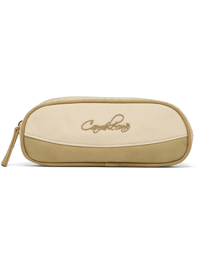 Trousse école 24cm avec 2 compartiments caméléon vintage fantasy Beige argile - Kiabi