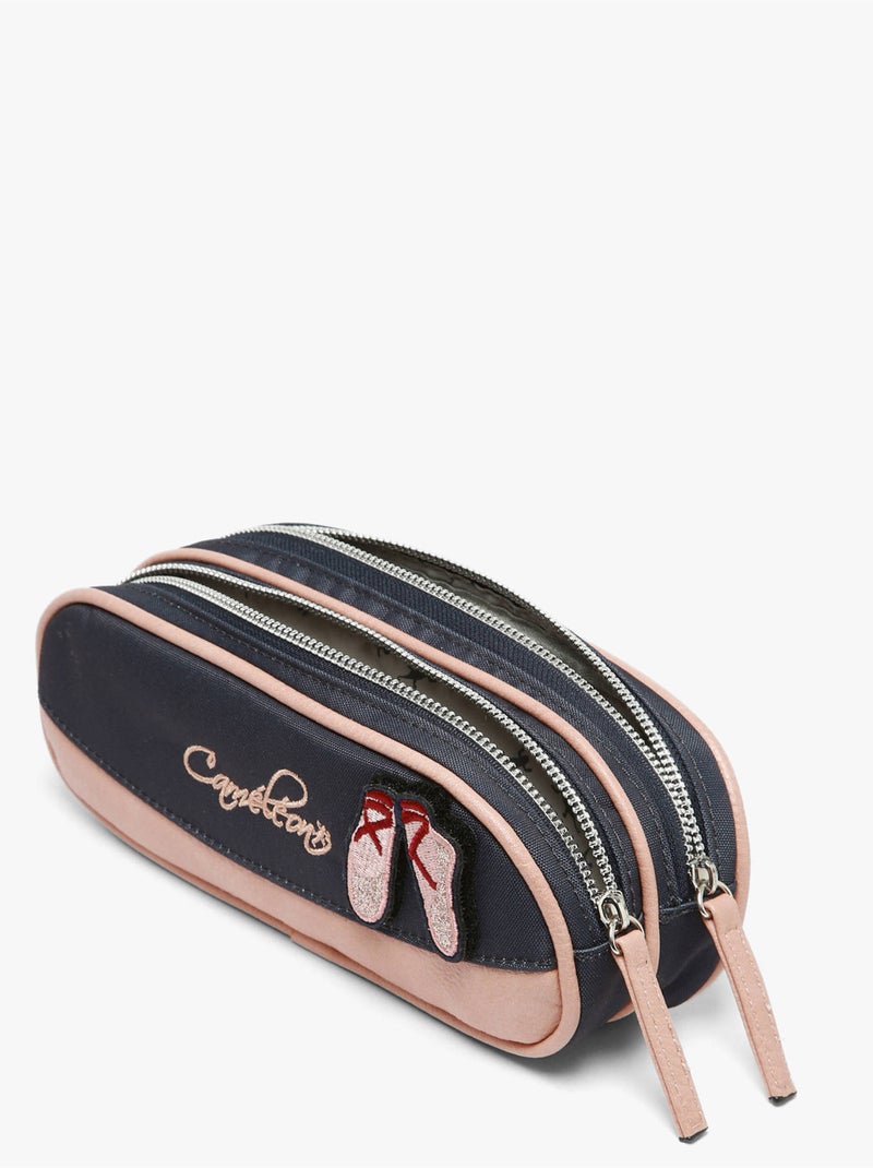 Trousse école 24cm avec 2 compartiments caméléon vintage fantasy Bleu Rose Bleu - Kiabi