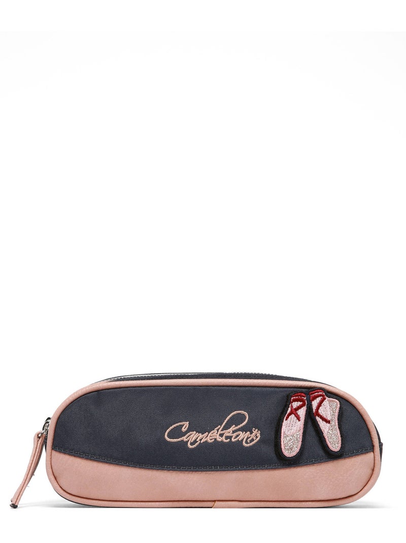 Trousse école 24cm avec 2 compartiments caméléon vintage fantasy Bleu Rose Bleu - Kiabi