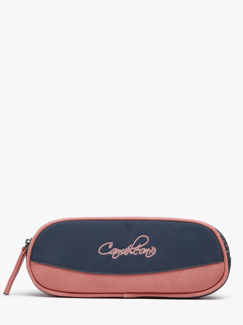 Trousse école 24cm avec 2 compartiments Caméléon Vintage Fantasy Bleu Rose foncé - Kiabi