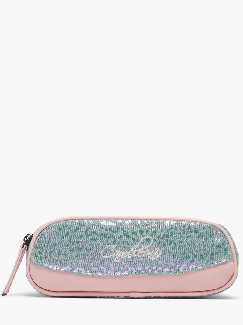 Trousse école 24cm avec 2 compartiments Caméléon Vintage Fantasy Gris Rose foncé Gris - Kiabi