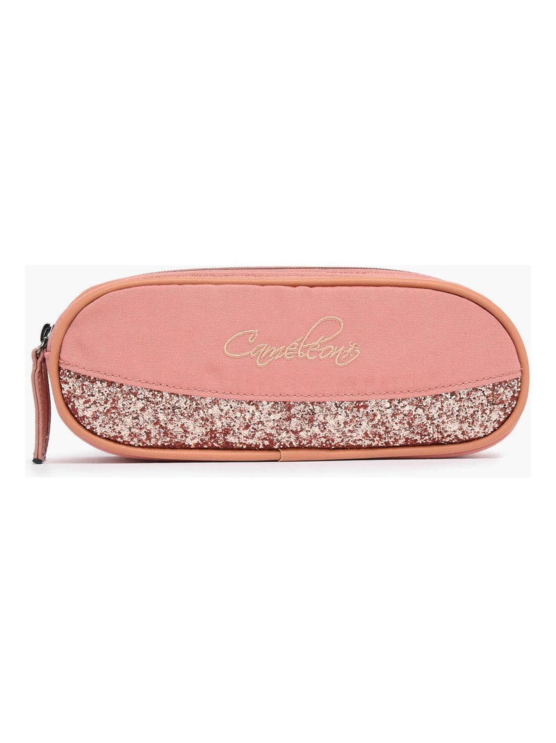 Trousse école 24cm avec 2 compartiments Caméléon Vintage Fantasy Rose bonbon - Kiabi