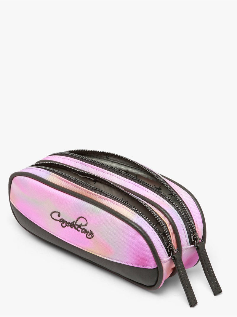 Trousse école 24cm avec 2 compartiments Caméléon Vintage Fantasy Rose pâle - Kiabi