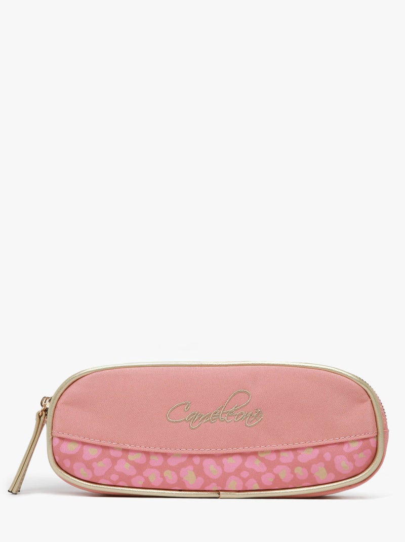 Trousse école 24cm avec 2 compartiments Caméléon Vintage Fantasy Rose rouge - Kiabi