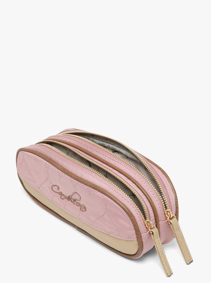 Trousse école 24cm avec 2 compartiments caméléon vintage fantasy Rose/Jaune - Kiabi