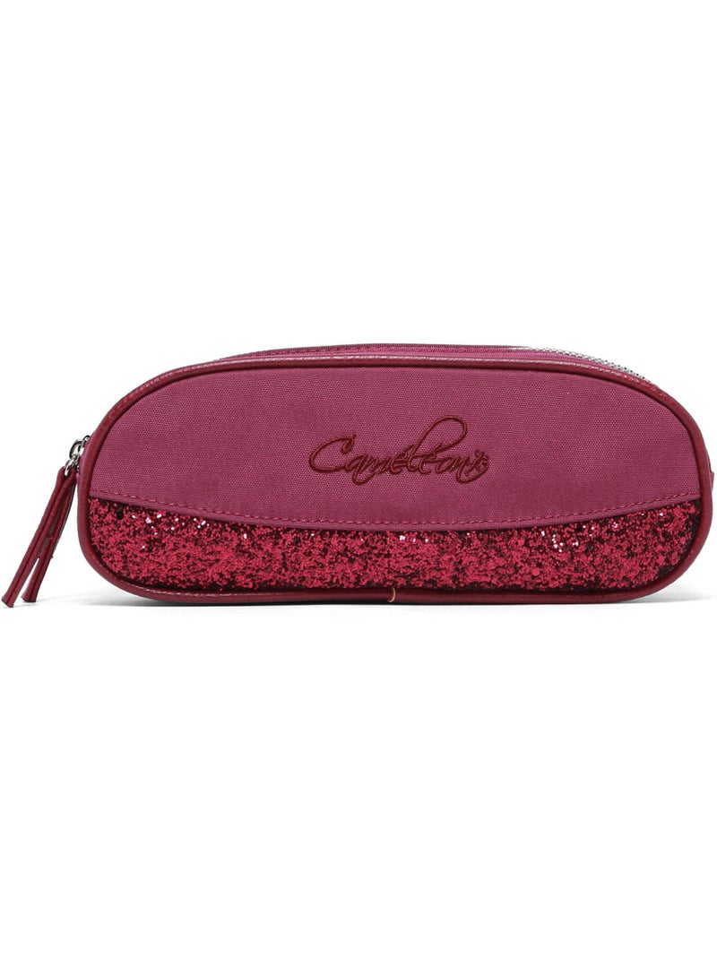 Trousse école 24cm avec 2 compartiments caméléon vintage fantasy Rouge cerise - Kiabi