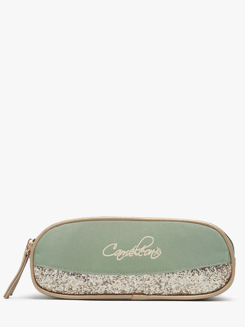 Trousse école 24cm avec 2 compartiments Caméléon Vintage Fantasy Vert pistache - Kiabi