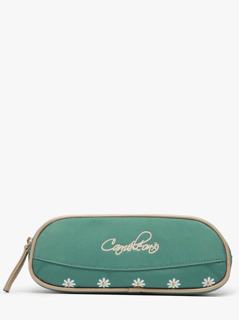 Trousse école 24cm avec 2 compartiments Caméléon Vintage Fantasy Vert Sauge - Kiabi