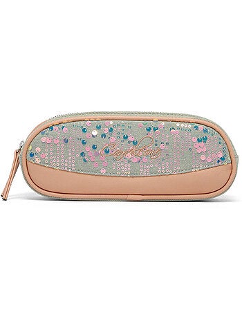 Trousse école 24cm avec 2 compartiments caméléon vintage fantasy