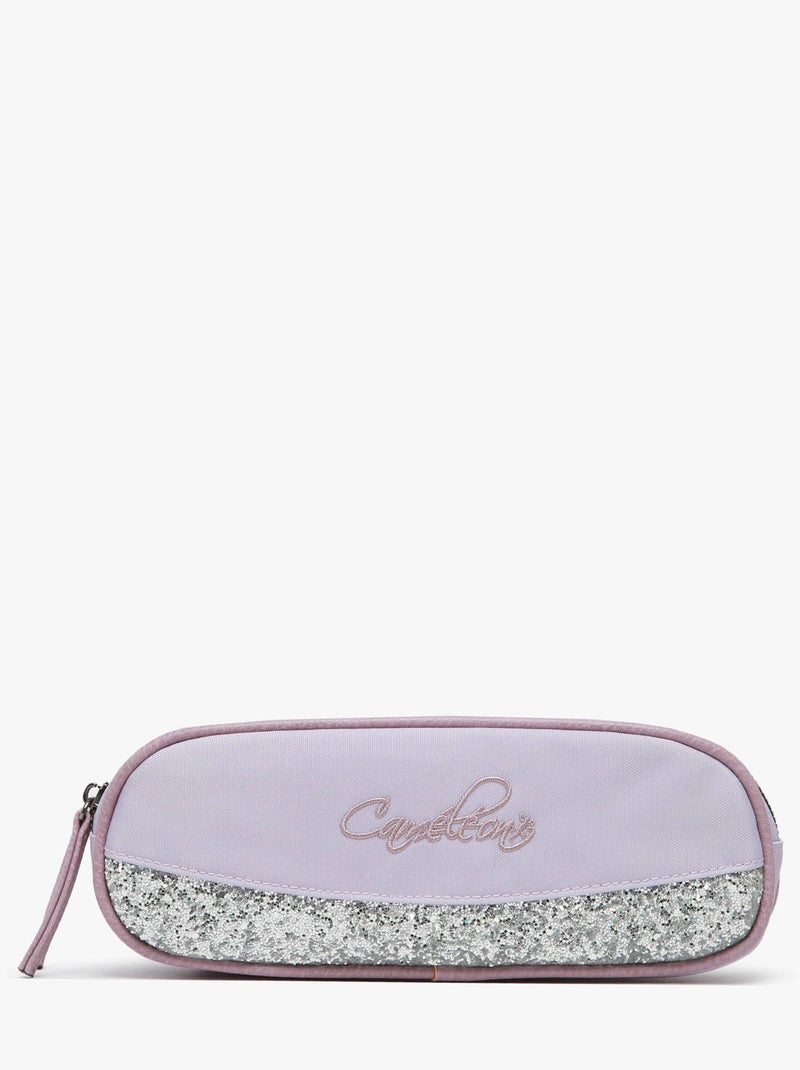 Trousse école 24cm avec 2 compartiments Caméléon Vintage Fantasy Violet clair - Kiabi