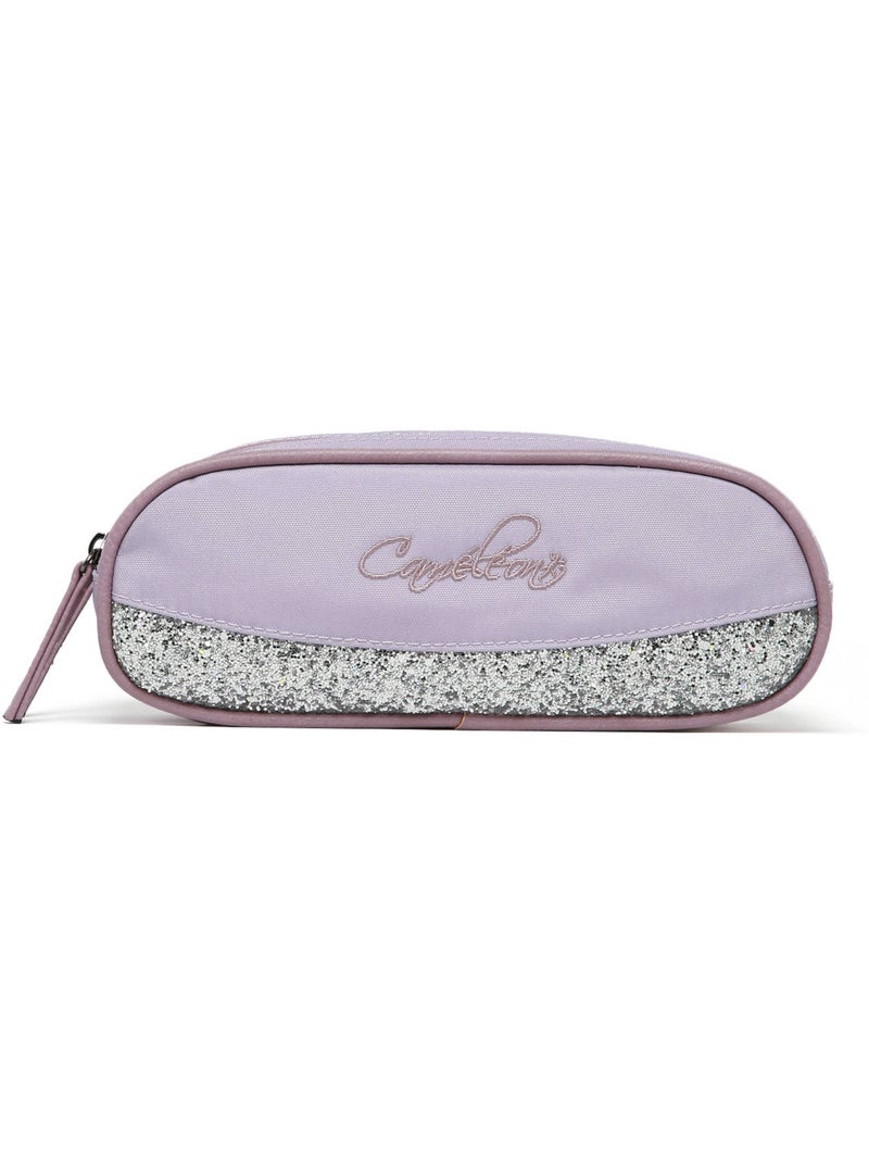 Trousse école 24cm avec 2 compartiments Caméléon Vintage Fantasy Violet clair - Kiabi