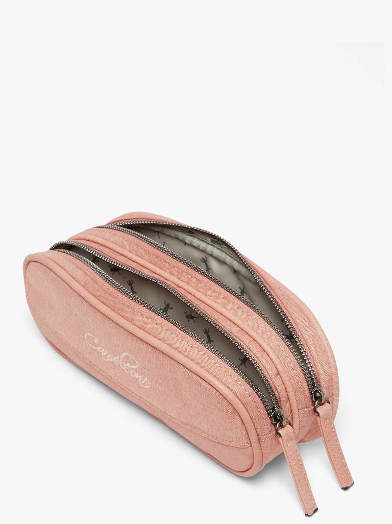 Trousse école 24cm avec 2 compartiments Caméléon Vintage Rose parme - Kiabi