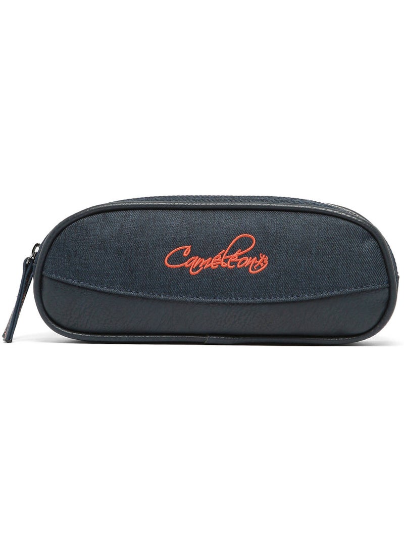 Trousse école 24cm avec 2 compartiments Caméléon Vintage Urban Blanc Orange clair - Kiabi