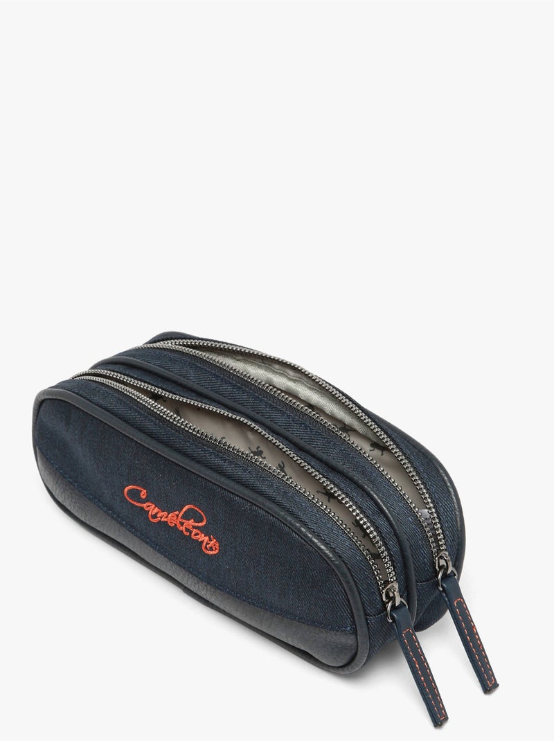 Trousse école 24cm avec 2 compartiments Caméléon Vintage Urban Blanc Orange clair - Kiabi